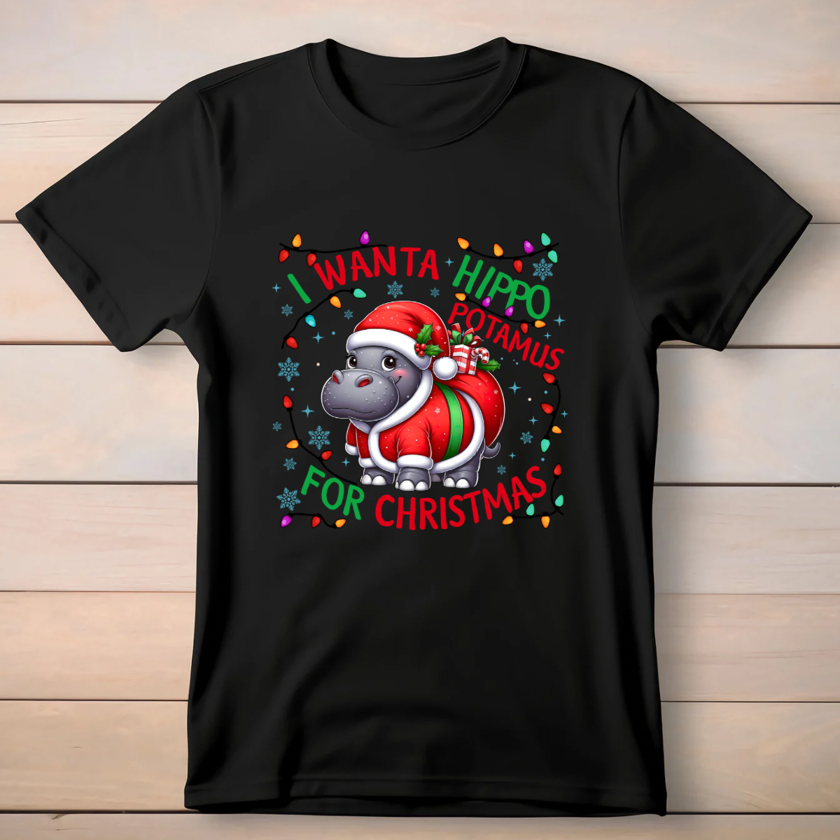 Christmas T-Shirt - Hippopotamus